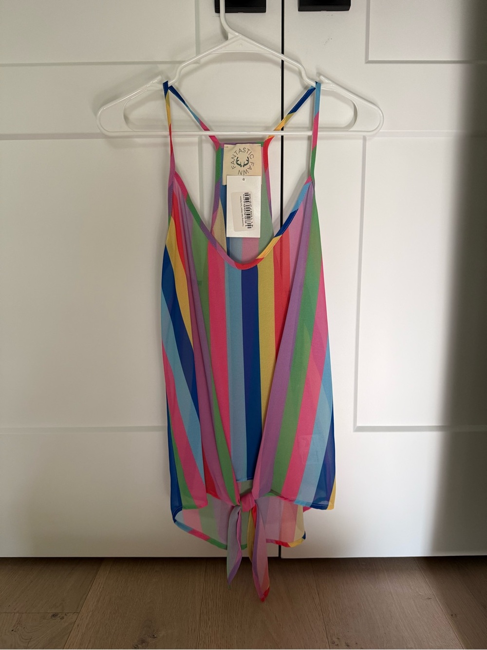 Pink Lily Rainbow Stripe Spaghetti Strap Cami